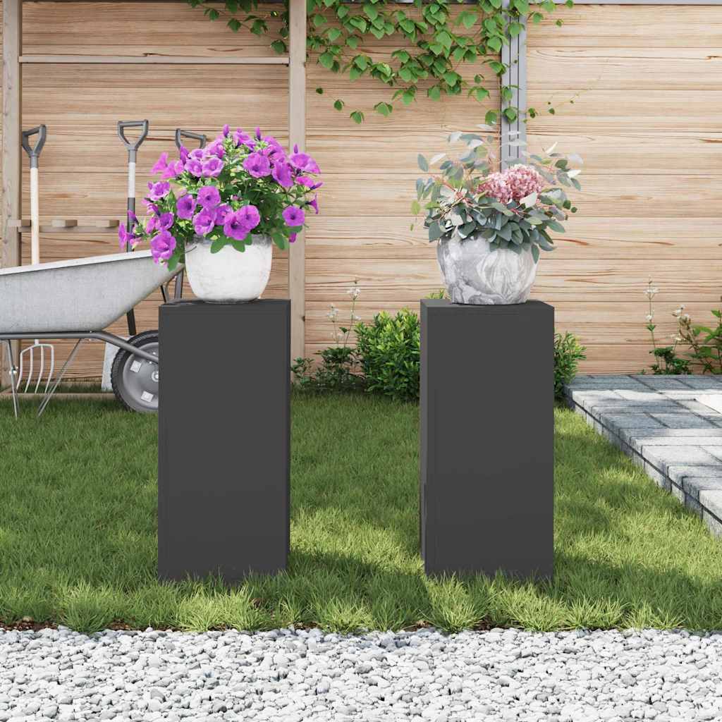 Stalak za biljke 2 pcs Crna 24 x 24 x 55 cm Čelik