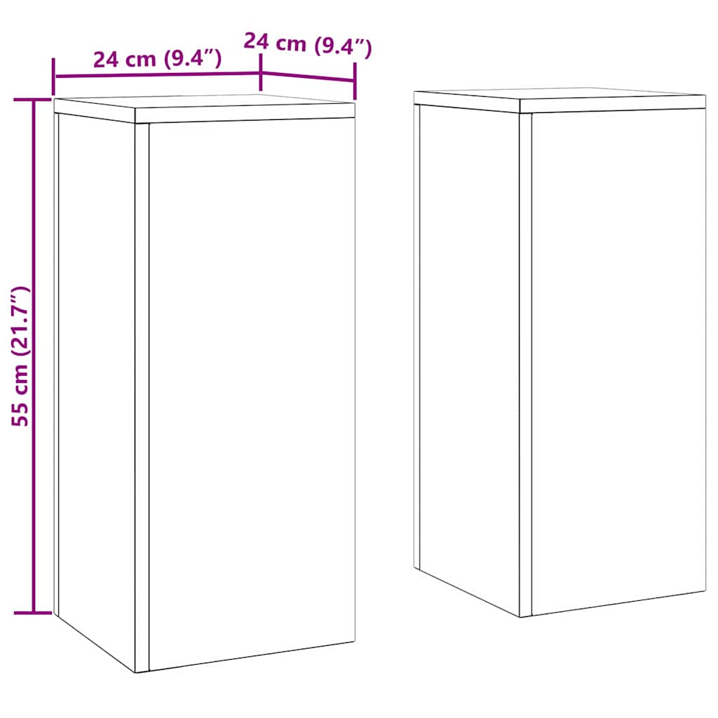 Stalak za biljke 2 pcs Crna 24 x 24 x 55 cm Čelik