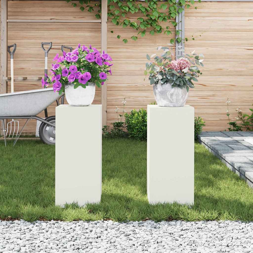 Stalak za biljke 2 pcs Bijelo 24 x 24 x 55 cm Čelik