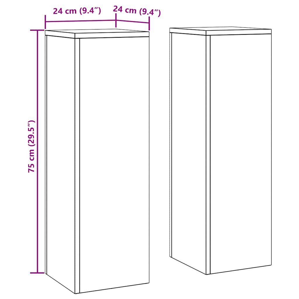 Stalak za biljke 2 pcs Bijelo 24 x 24 x 75 cm Čelik