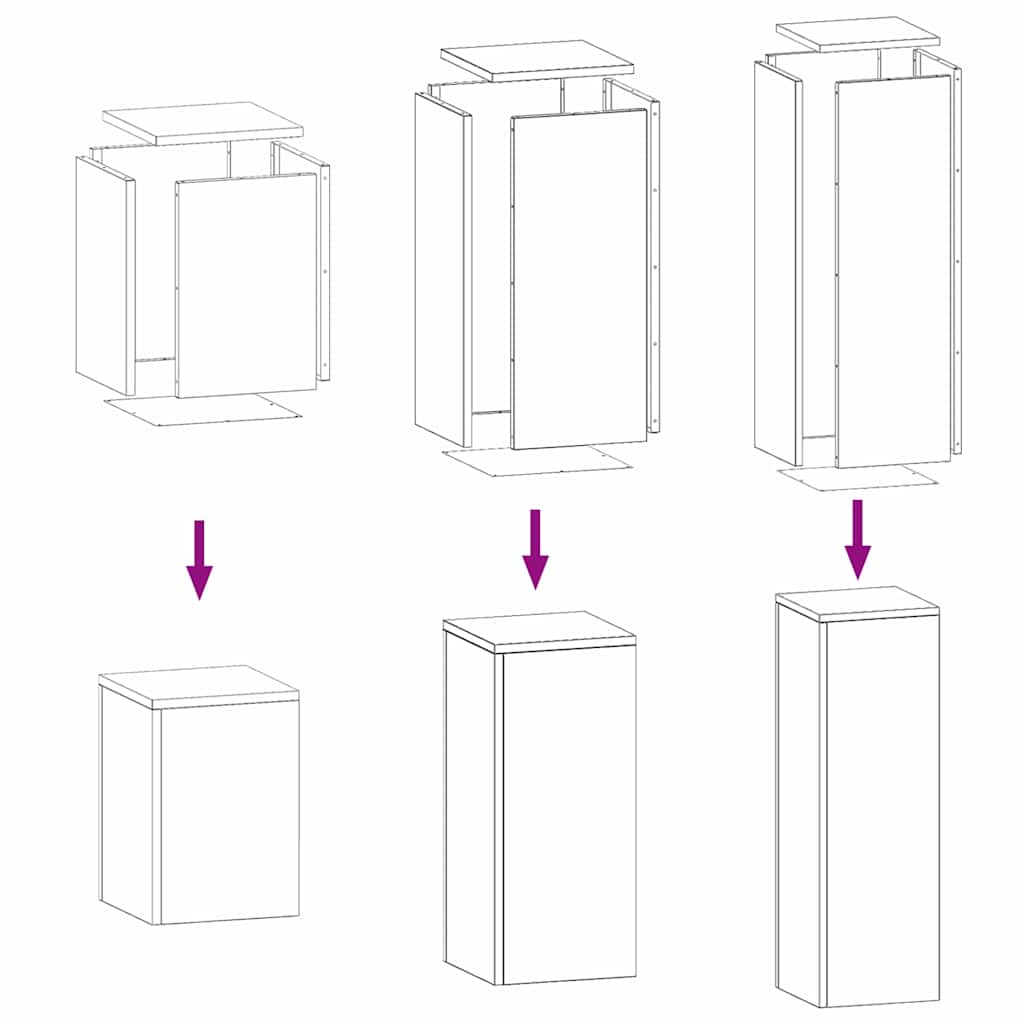 Stalak za biljke 3 pcs Antracit Čelik