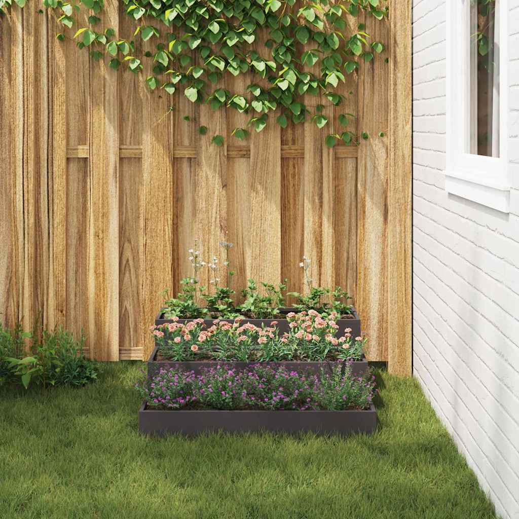 Vrtna saksija Crna 90 x 90 x 35 cm Čelična vrata