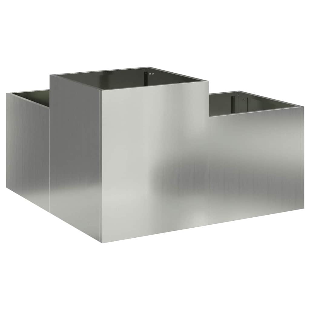 Vrtna saksija Srebrno 80 x 80 x 48 cm Pocinčani čelik