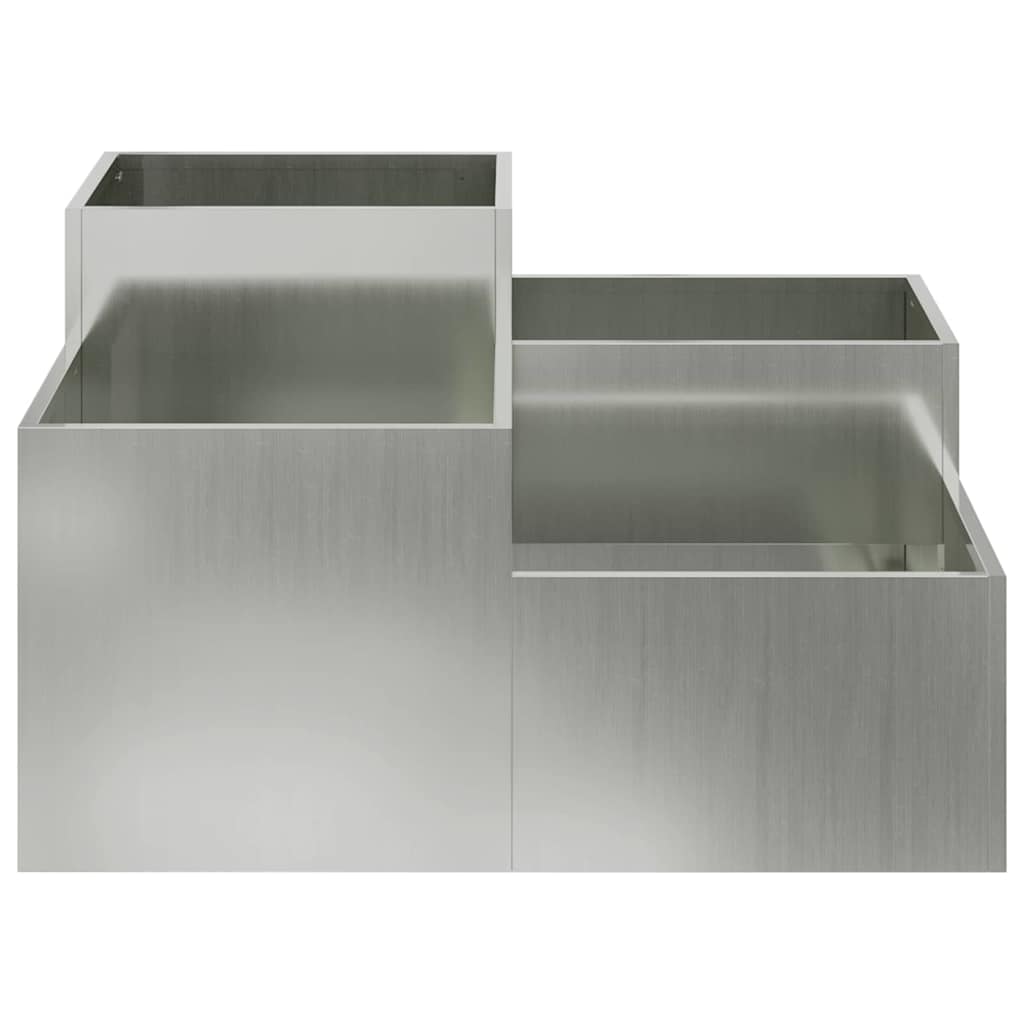 Vrtna saksija Srebrno 80 x 80 x 48 cm Pocinčani čelik