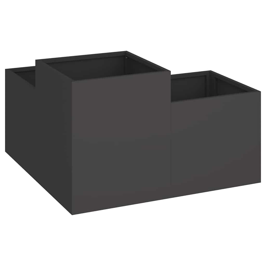 Vrtna saksija Crna 100 x 100 x 48 cm Čelik