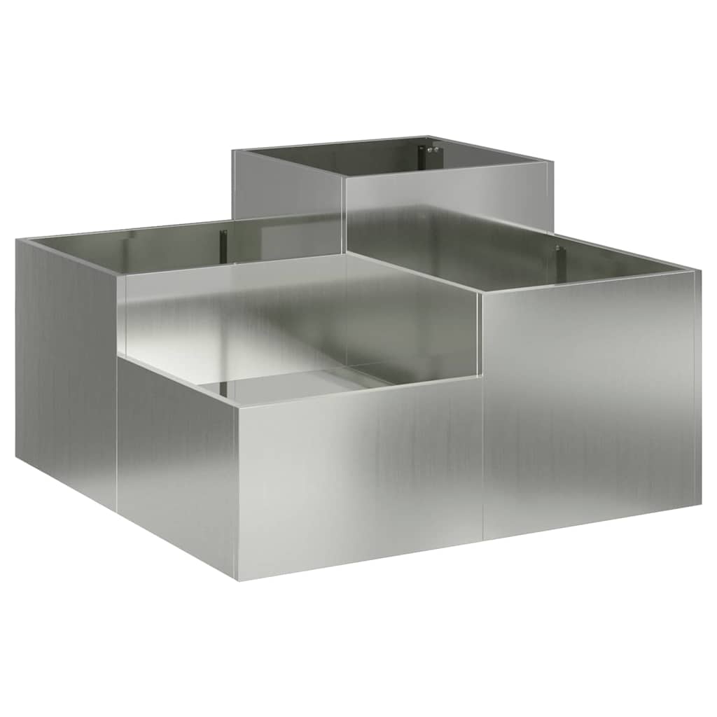 Vrtna saksija Srebrno 100 x 100 x 48 cm Pocinčani čelik