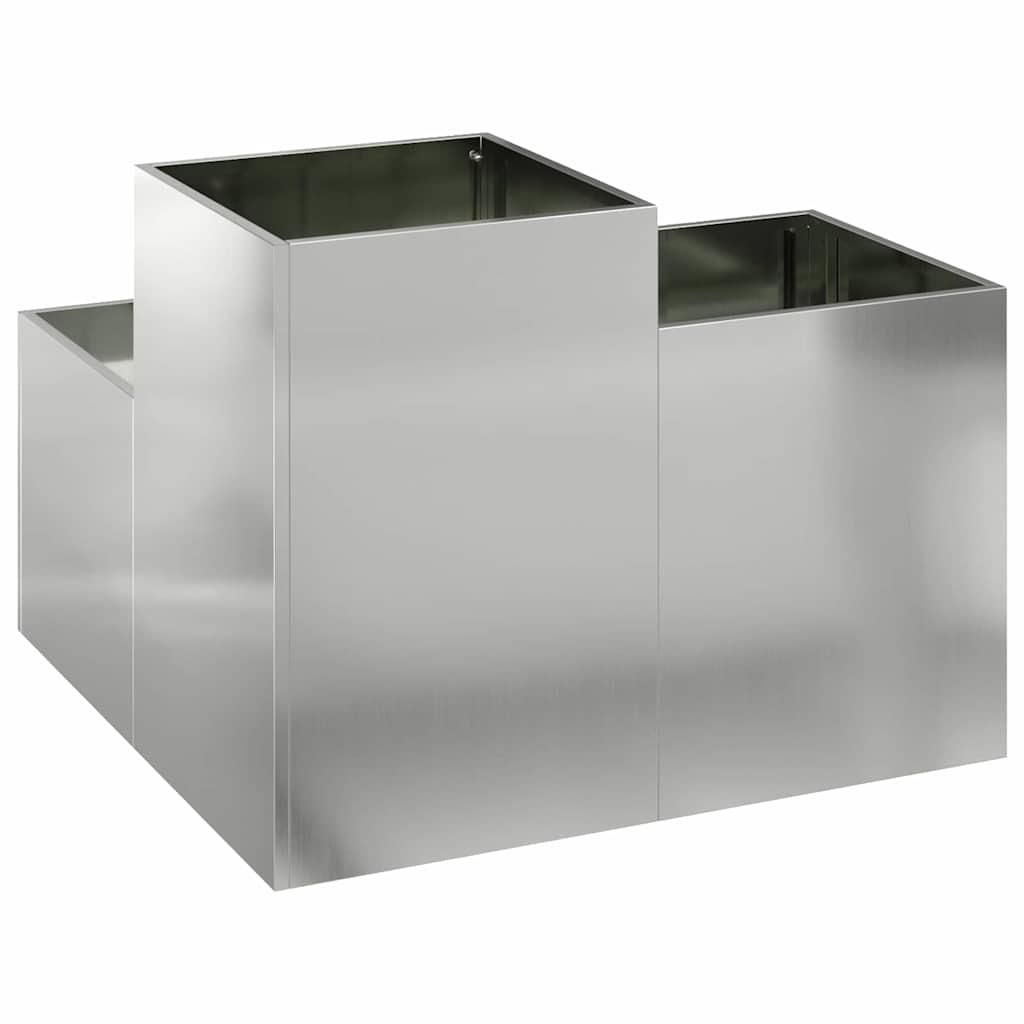 Vrtna saksija Srebrno 80 x 80 x 60 cm Pocinčani čelik
