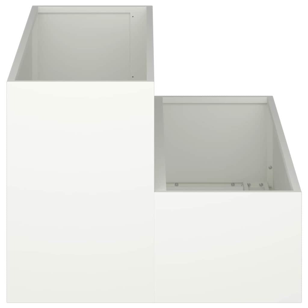 Vrtna saksija Bijelo 100 x 60 x 45 cm Čelična vrata