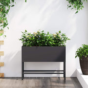 Povišeni Vrtni Planter Crna 60 x 26 x 45 cm Čelik