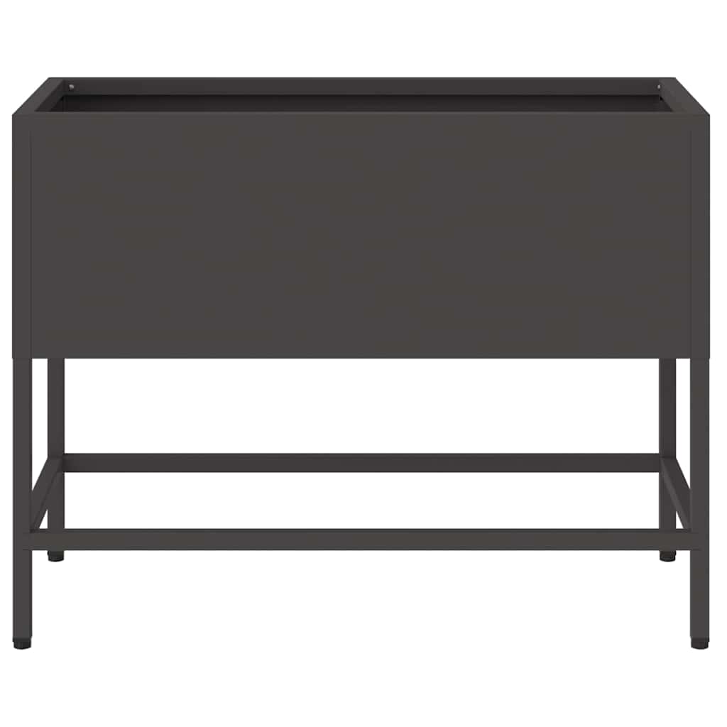 Povišeni Vrtni Planter Crna 60 x 26 x 45 cm Čelik