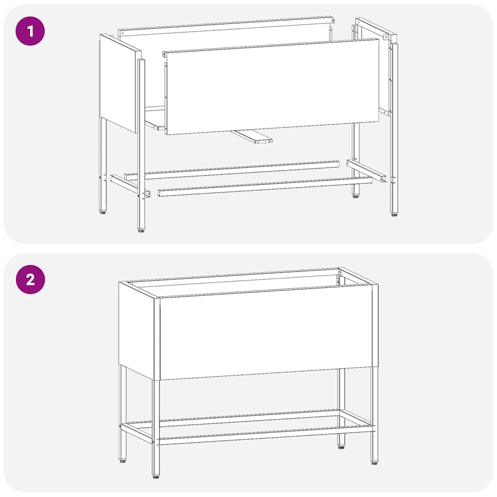 Povišeni Vrtni Planter Rđa 60 x 26 x 45 cm