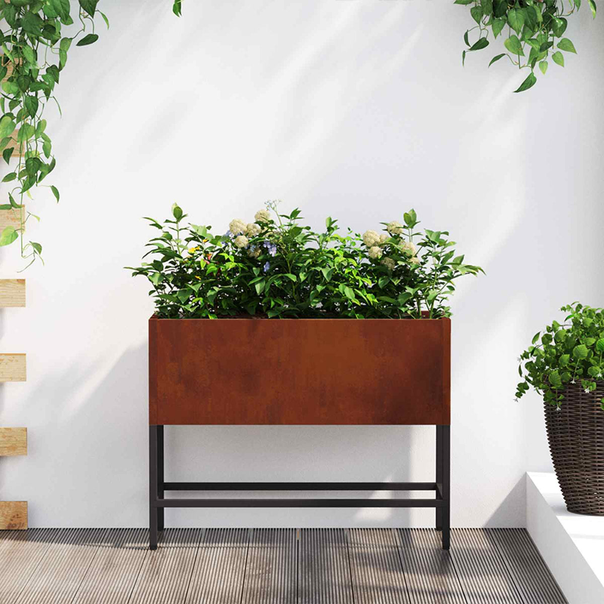 Povišeni Vrtni Planter Rđa 60 x 26 x 45 cm