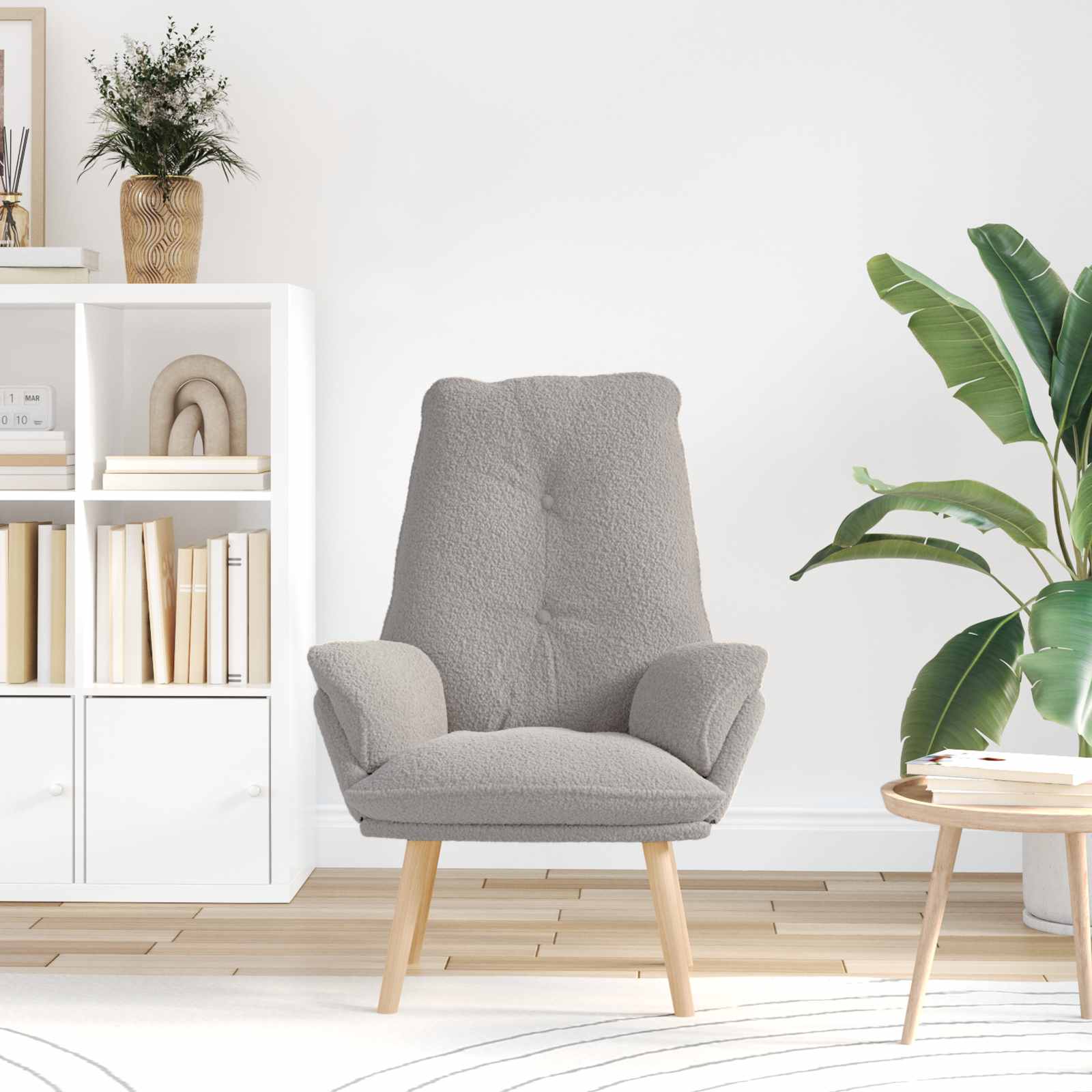 fotelja Svijetlo siva 69 x 74 x 93 cm Sherpa Tkanina