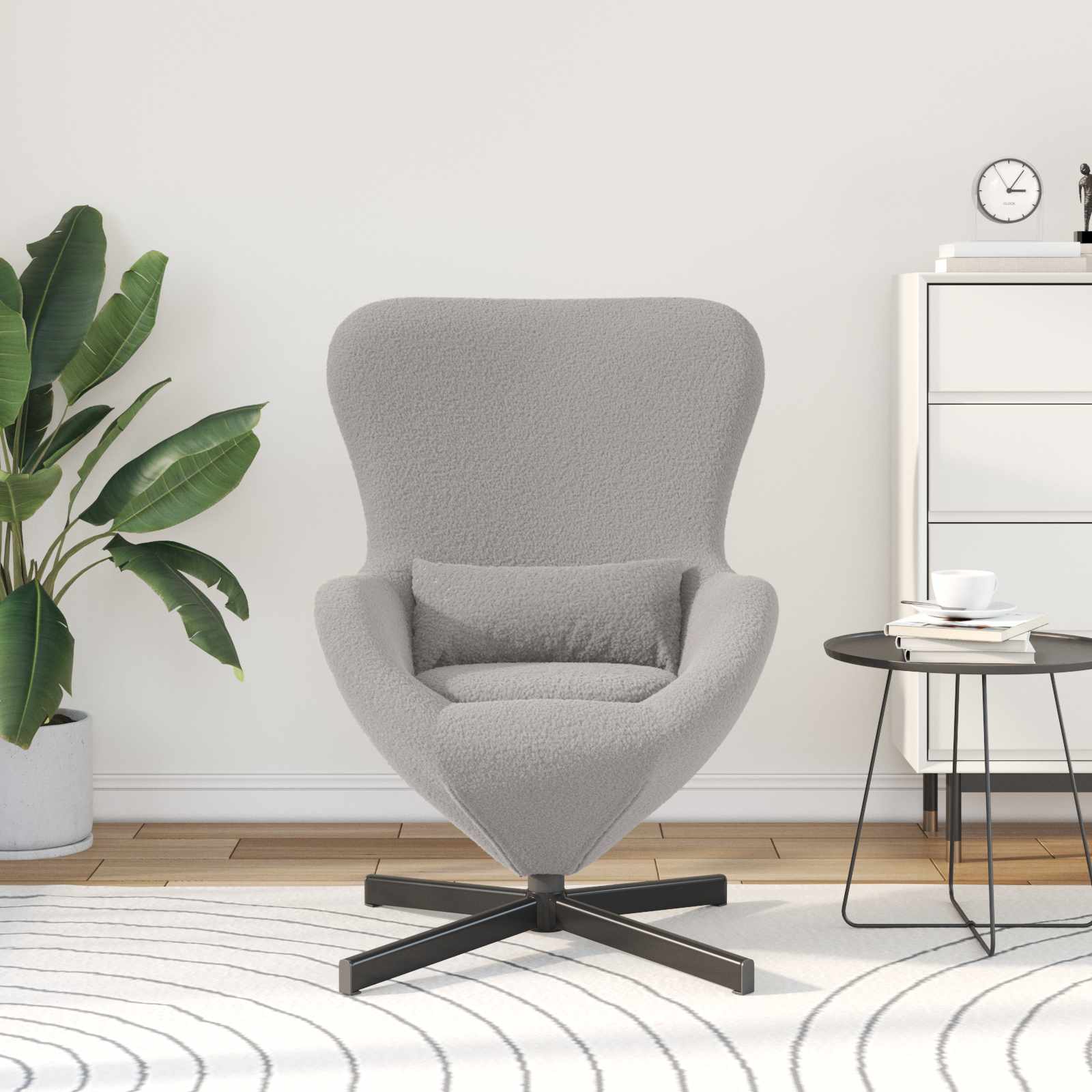 Jajolika fotelja Svijetlo siva 63 x 73 x 90 cm tkanina