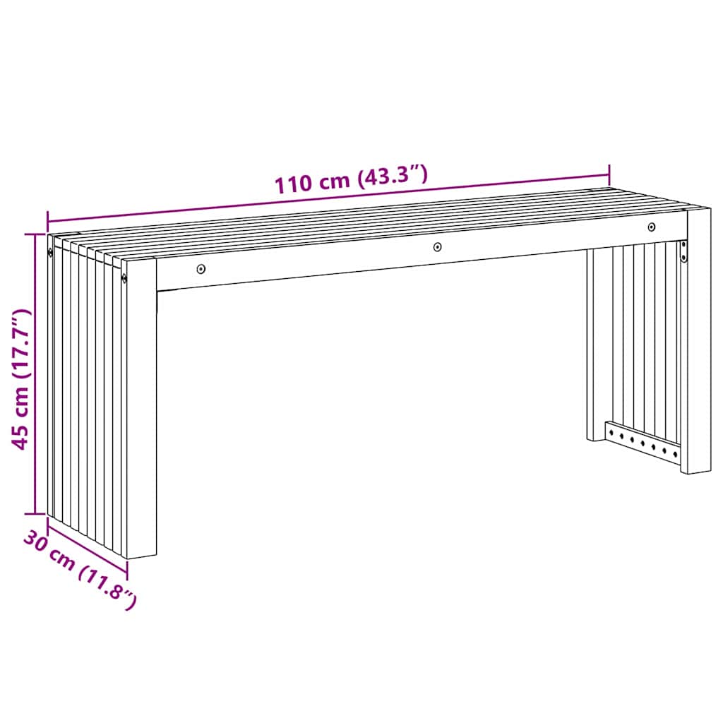 klupa Prirodna nafta 110 x 30 x 45 cm Čvrsto teak drvo