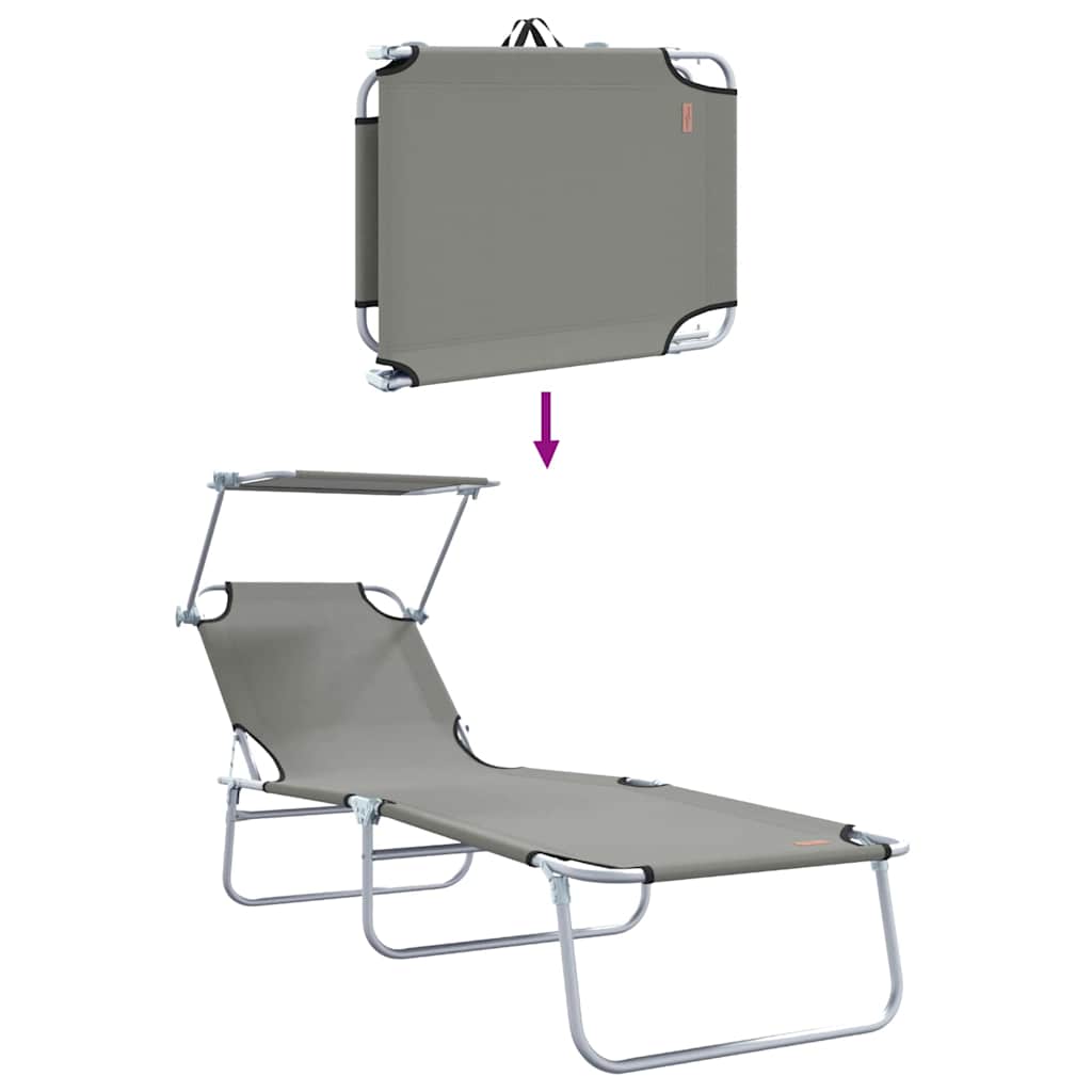 Ležaljka 2 pcs Siva 58 x 188 x 77cm Poliester