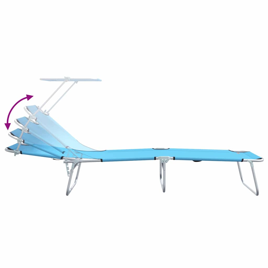 Ležaljka 2 pcs Svijetloplava 58 x 188 x 77cm Poliester