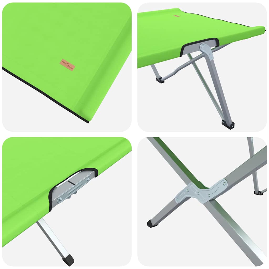 Sklopivi kamperski krevet 2 pcs Zelena 194 x 62,5 x 42,5 cm