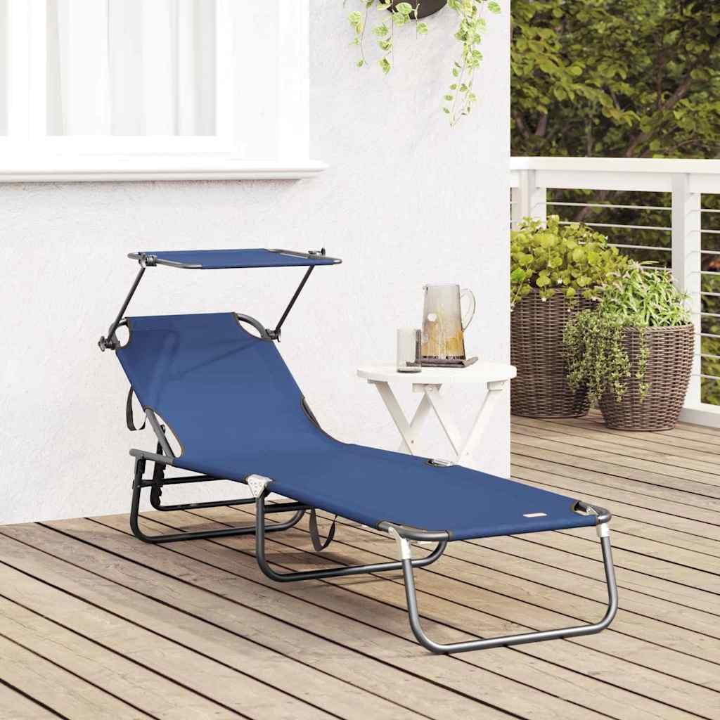 Sklopiva ležaljka za sunčanje Plava 190 x 57 x 81 cm oxford