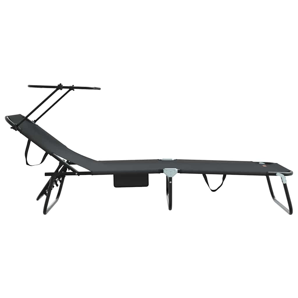 Sklopiva ležaljka za sunčanje Crna 190 x 57 x 81 cm oxford