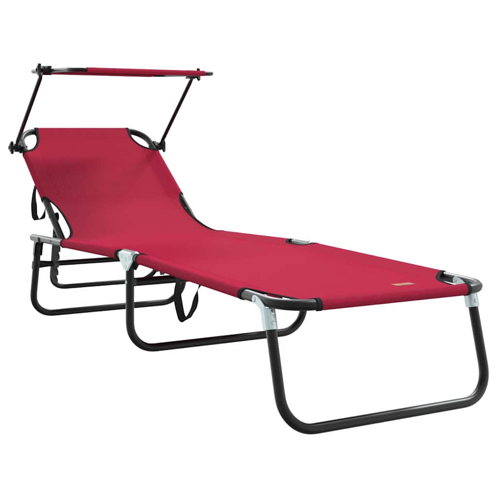 Sklopiva ležaljka za sunčanje Crvena 190 x 57 x 81 cm oxford