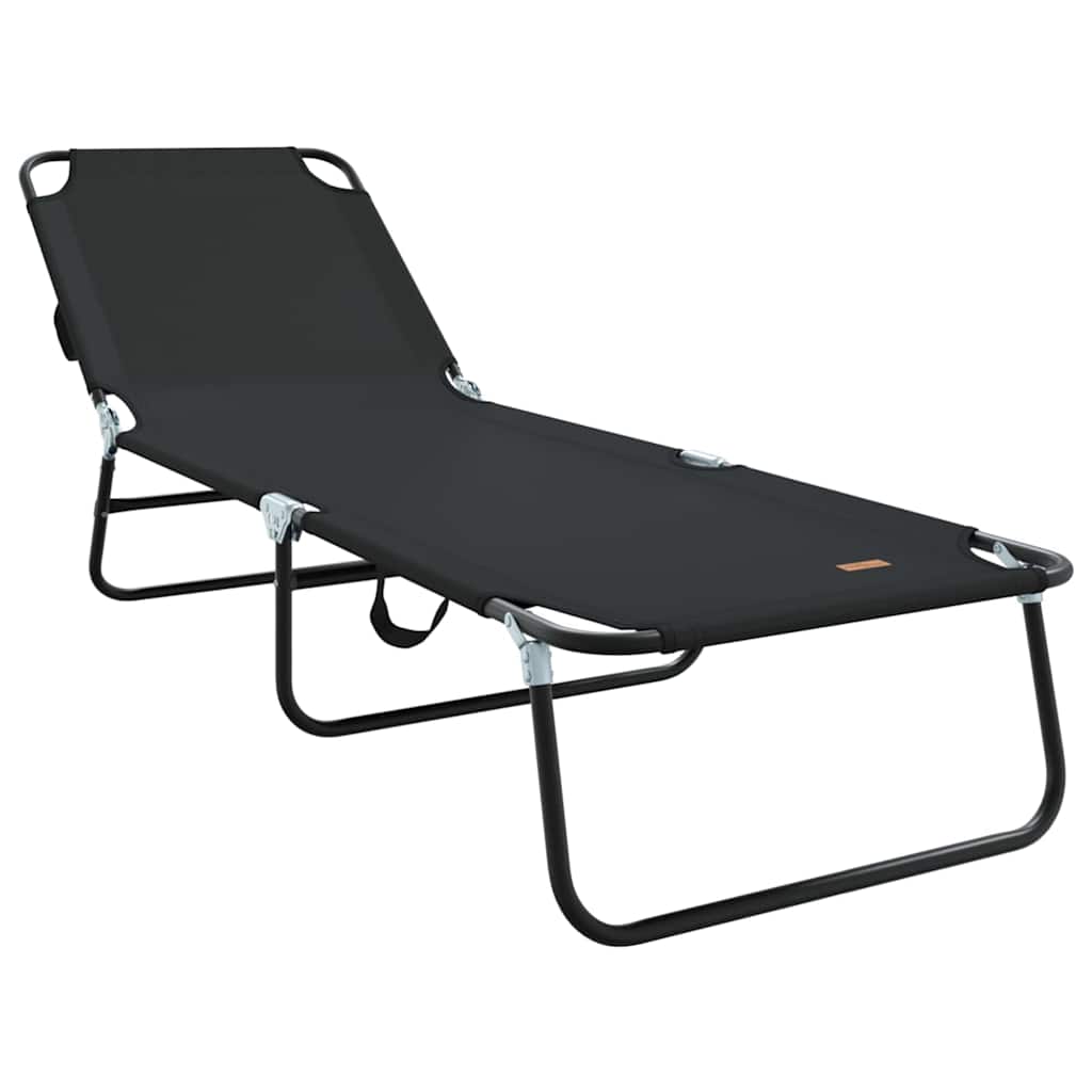 Sklopiva ležaljka za sunčanje Crna 188 x 57 x 86,5 cm Poliester