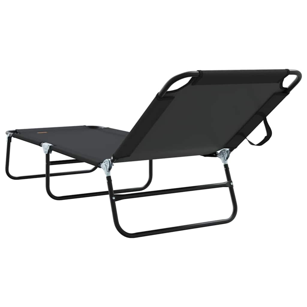 Sklopiva ležaljka za sunčanje Crna 188 x 57 x 86,5 cm Poliester