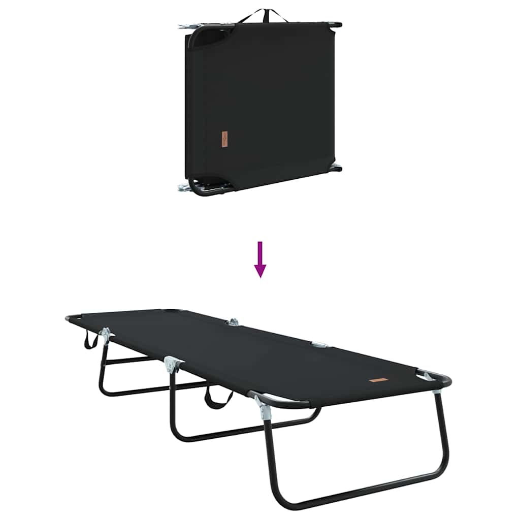 Sklopiva ležaljka za sunčanje Crna 188 x 57 x 86,5 cm Poliester
