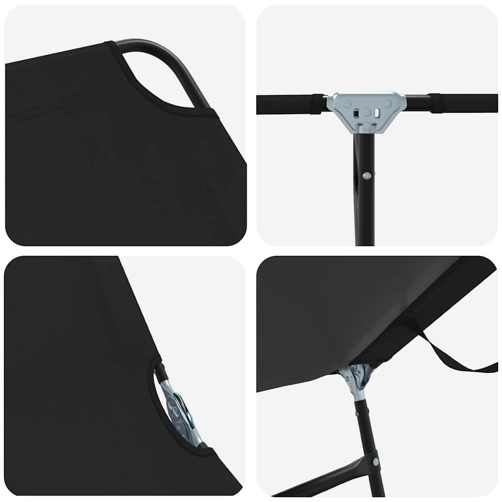 Sklopiva ležaljka za sunčanje 2 pcs Crna 188 x 57 x 86,5 cm