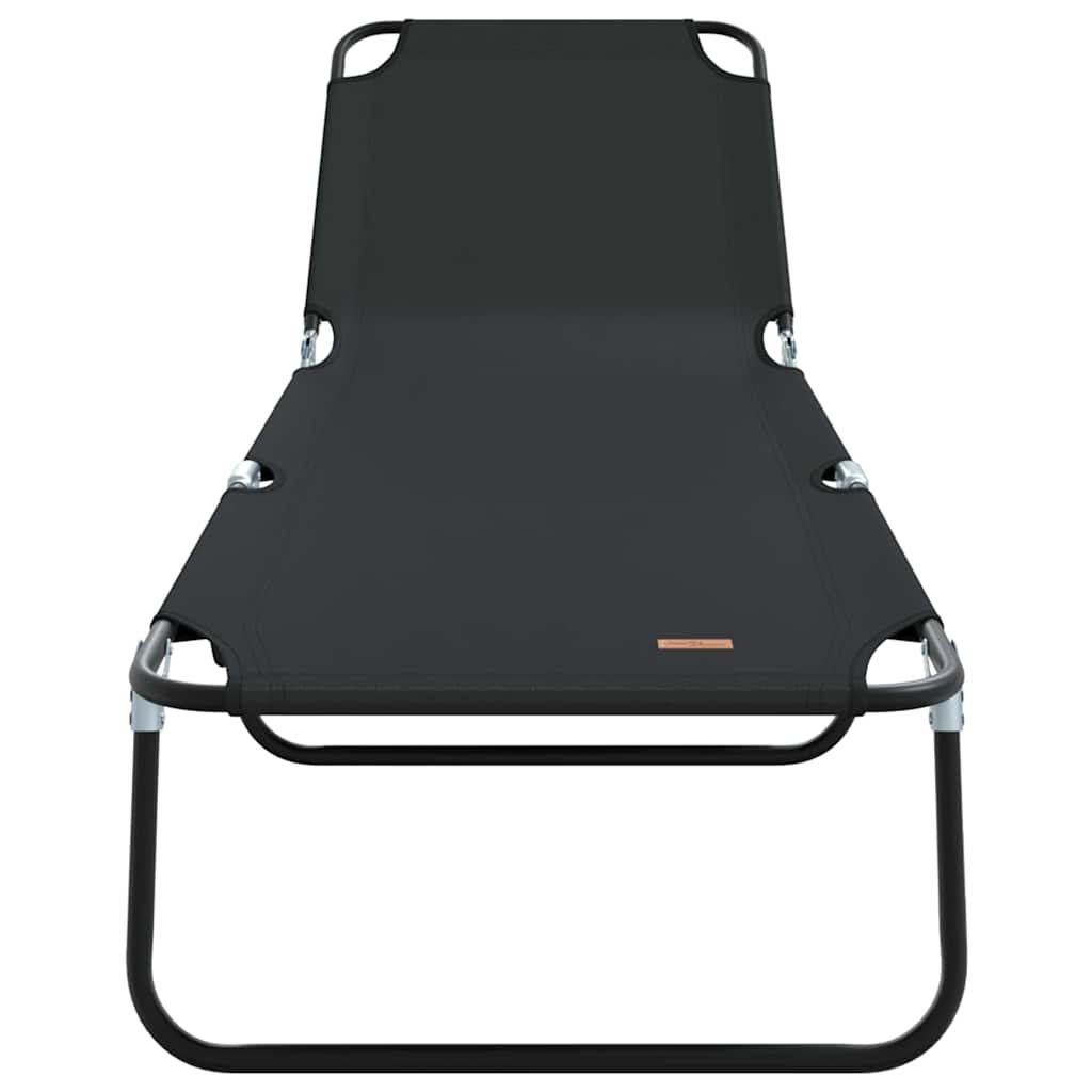 Sklopiva ležaljka za sunčanje 2 pcs Crna 188 x 57 x 86,5 cm