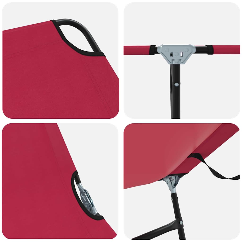 Sklopiva ležaljka za sunčanje 2 pcs Crvena 188 x 57 x 86,5 cm
