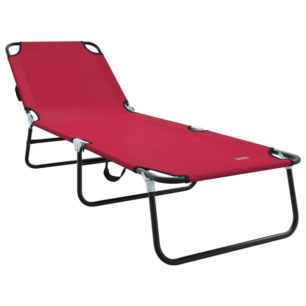 Sklopiva ležaljka za sunčanje 2 pcs Crvena 188 x 57 x 86,5 cm