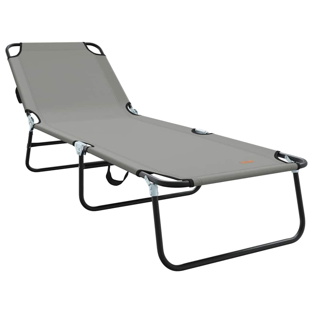 Sklopiva ležaljka za sunčanje 2 pcs Siva 188 x 57 x 86,5 cm
