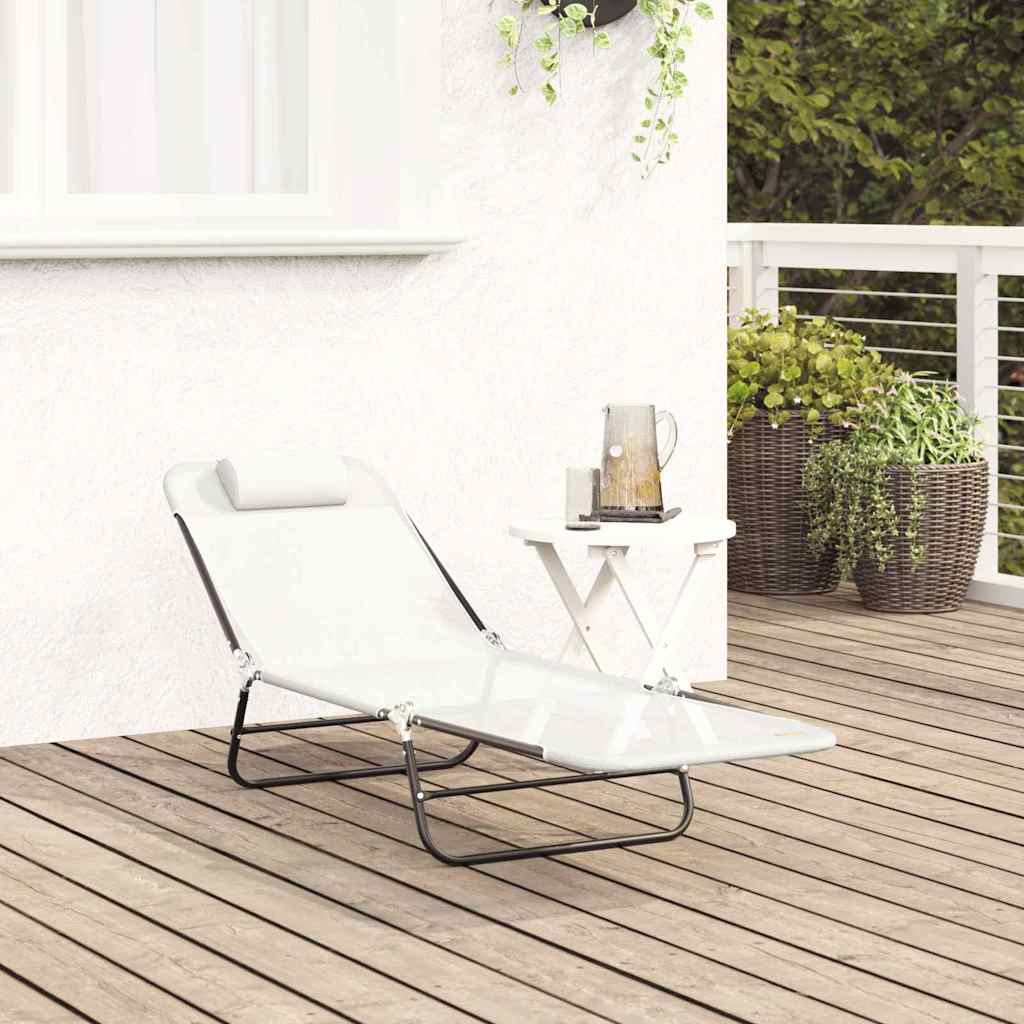 Sklopiva ležaljka za sunčanje Krema 182 x 55 x 85,5 cm