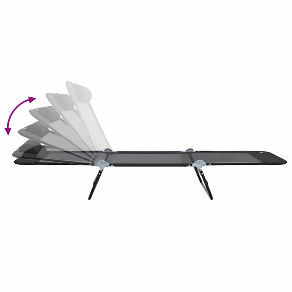 Sklopiva ležaljka za sunčanje Crna 182 x 55 x 85,5 cm Tekstilen