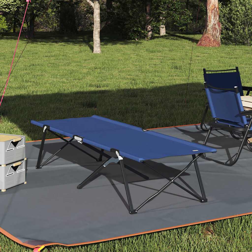 Sklopivi kamperski krevet 2 pcs Plava 206 x 76 x 74 cm