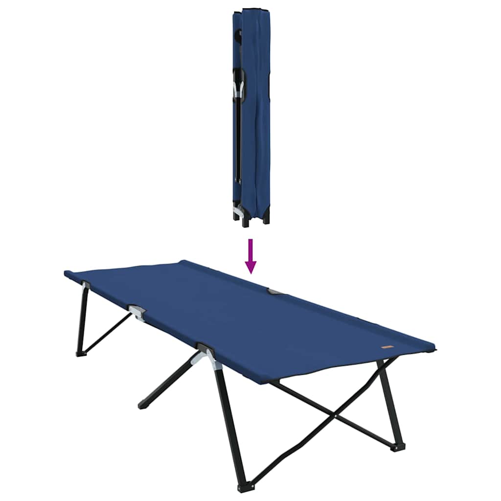 Sklopivi kamperski krevet 2 pcs Plava 206 x 76 x 74 cm