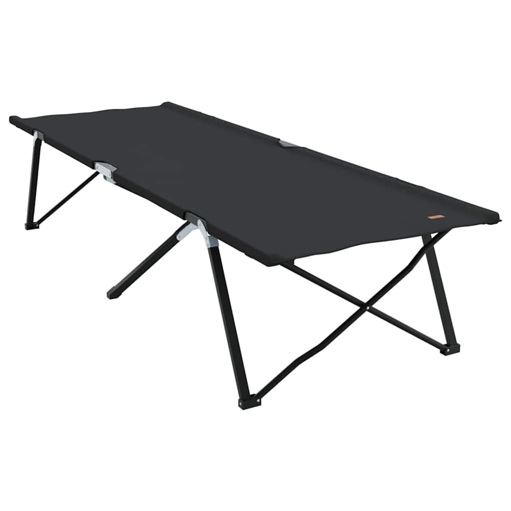 Sklopivi kamperski krevet 2 pcs Crna 206 x 76 x 74 cm