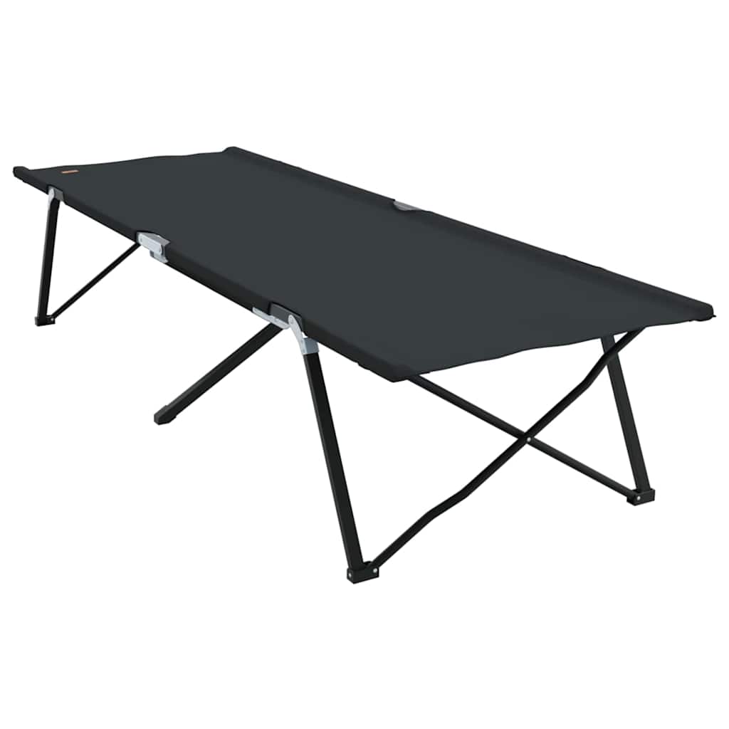 Sklopivi kamperski krevet 2 pcs Crna 206 x 76 x 74 cm