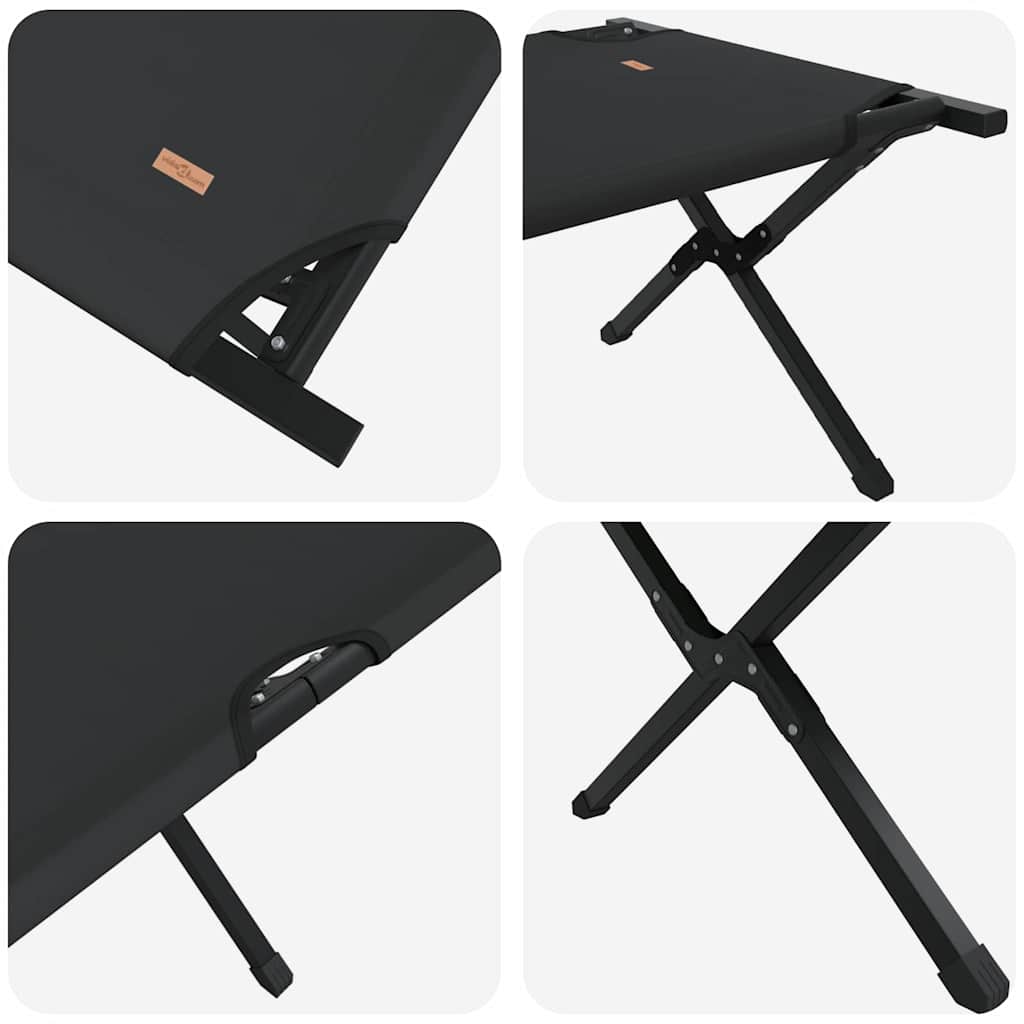 Sklopivi kamperski krevet Crna 193 x 69 x 45 cm Oxford tkanina