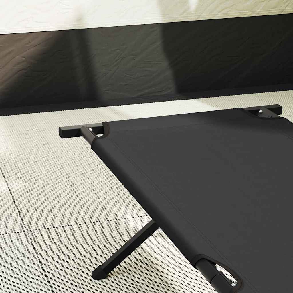Sklopivi kamperski krevet Crna 193 x 69 x 45 cm Oxford tkanina