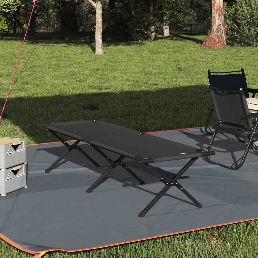 Sklopivi kamperski krevet Crna 193 x 69 x 45 cm Oxford tkanina