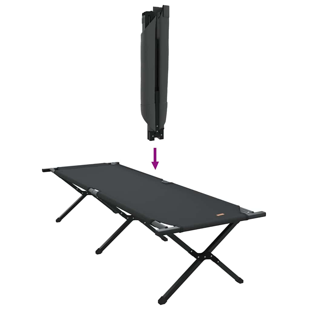 Sklopivi kamperski krevet Crna 193 x 69 x 45 cm Oxford tkanina