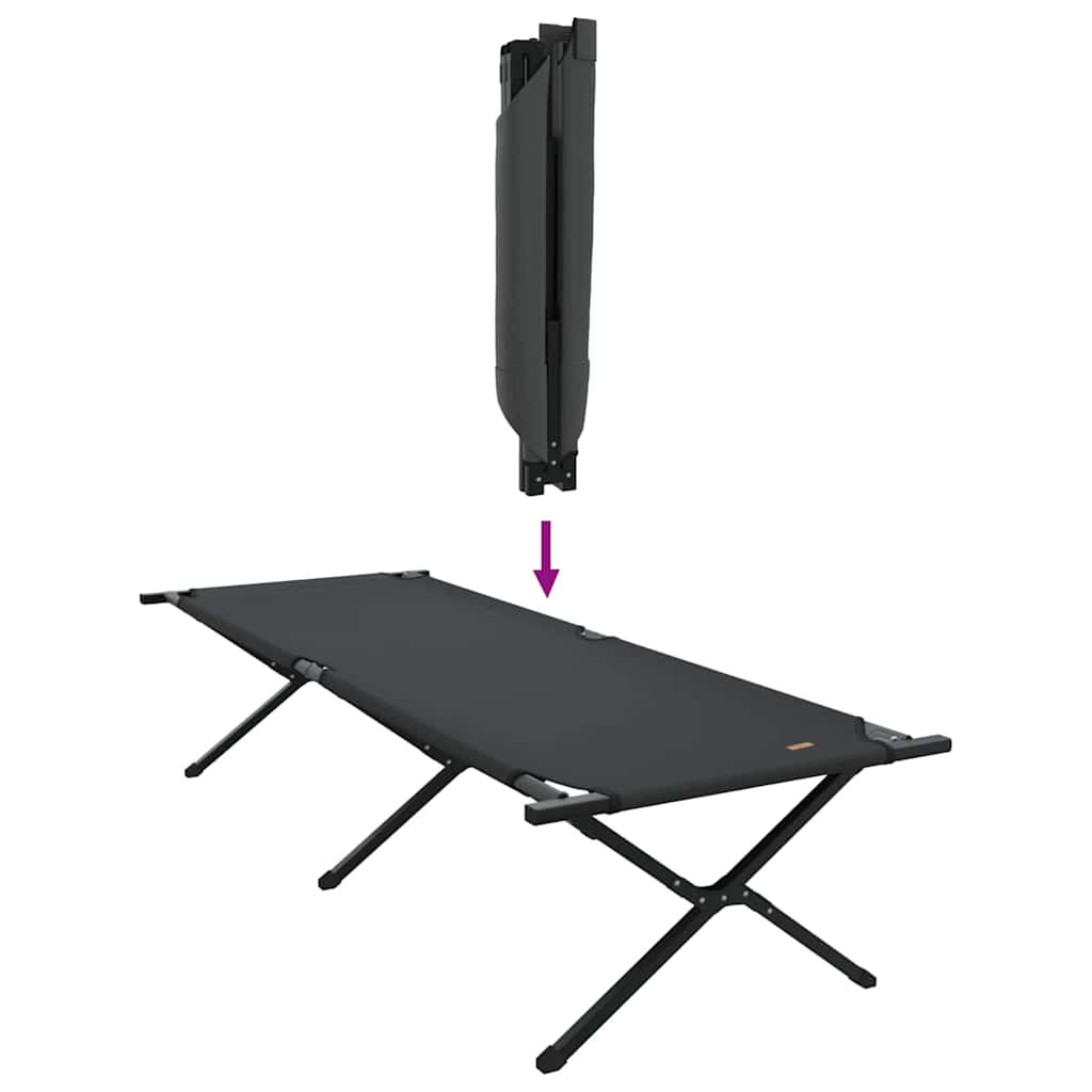 Sklopivi kamperski krevet Crna 210 x 80 x 46 cm Oxford tkanina