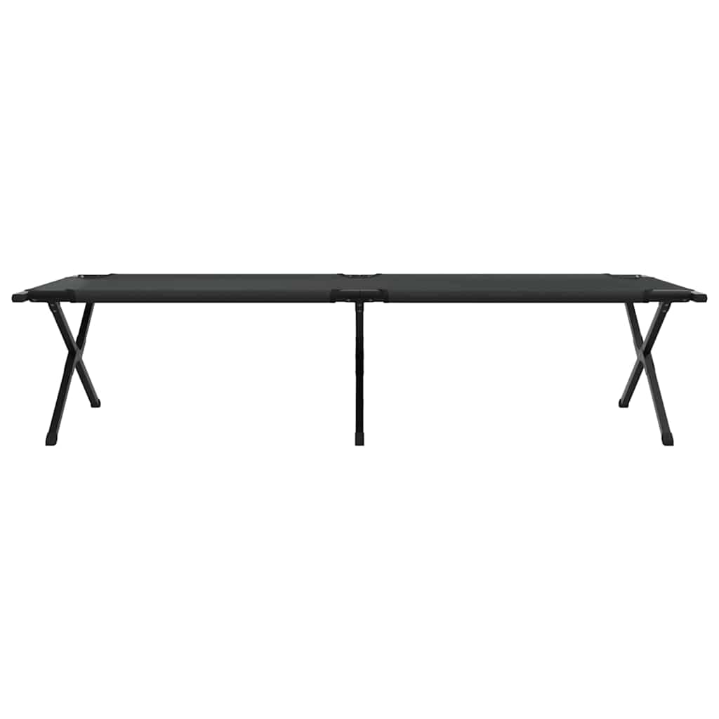 Sklopivi kamperski krevet Crna 210 x 80 x 46 cm Oxford tkanina