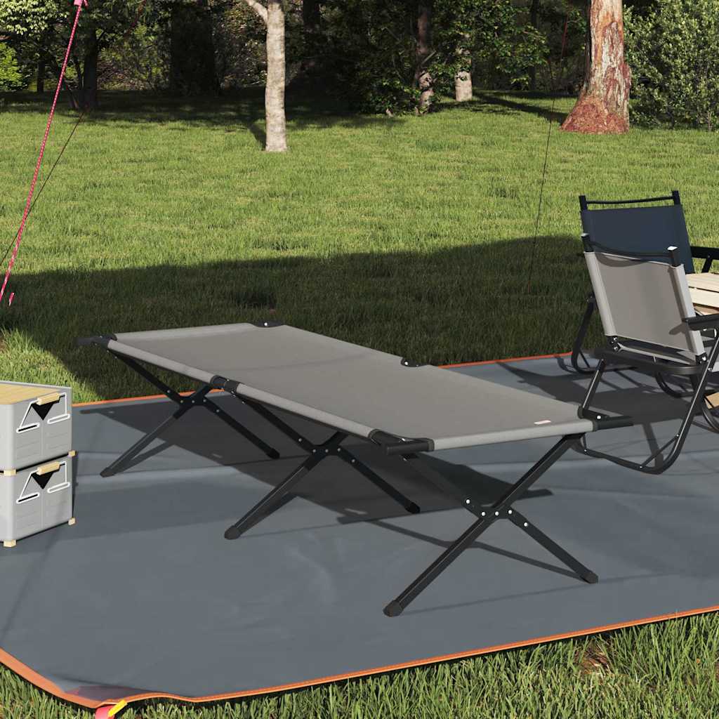 Sklopivi kamperski krevet Siva 210 x 80 x 46 cm Oxford tkanina