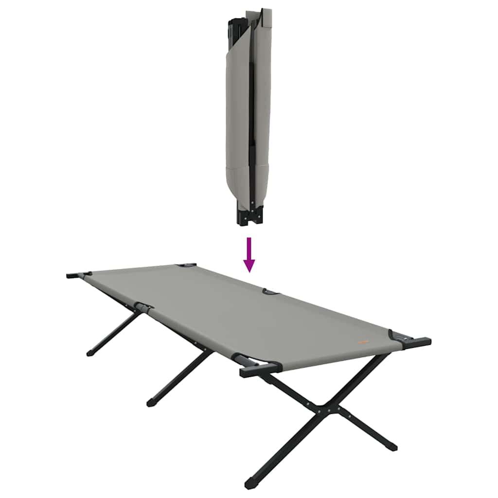 Sklopivi kamperski krevet Siva 210 x 80 x 46 cm Oxford tkanina