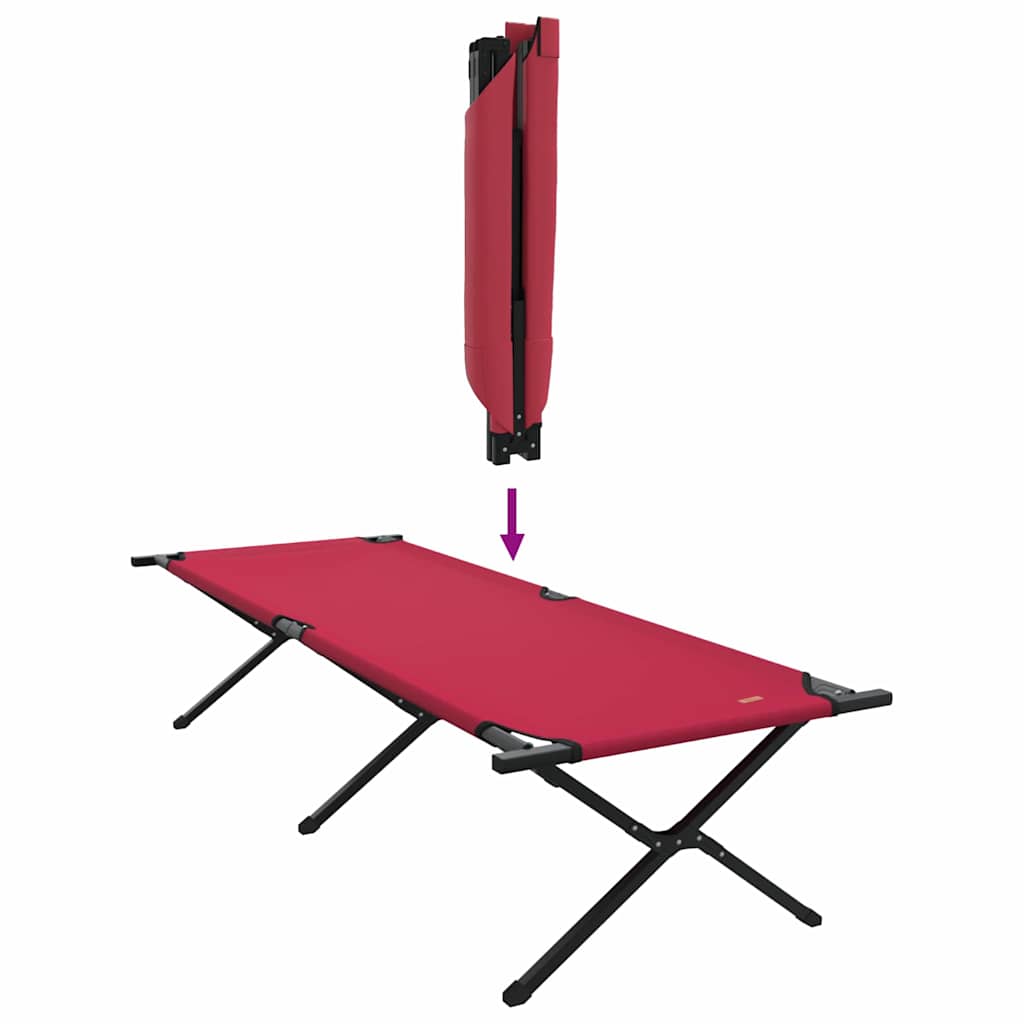 Sklopivi kamperski krevet 2 pcs Crvena 210 x 80 x 46 cm