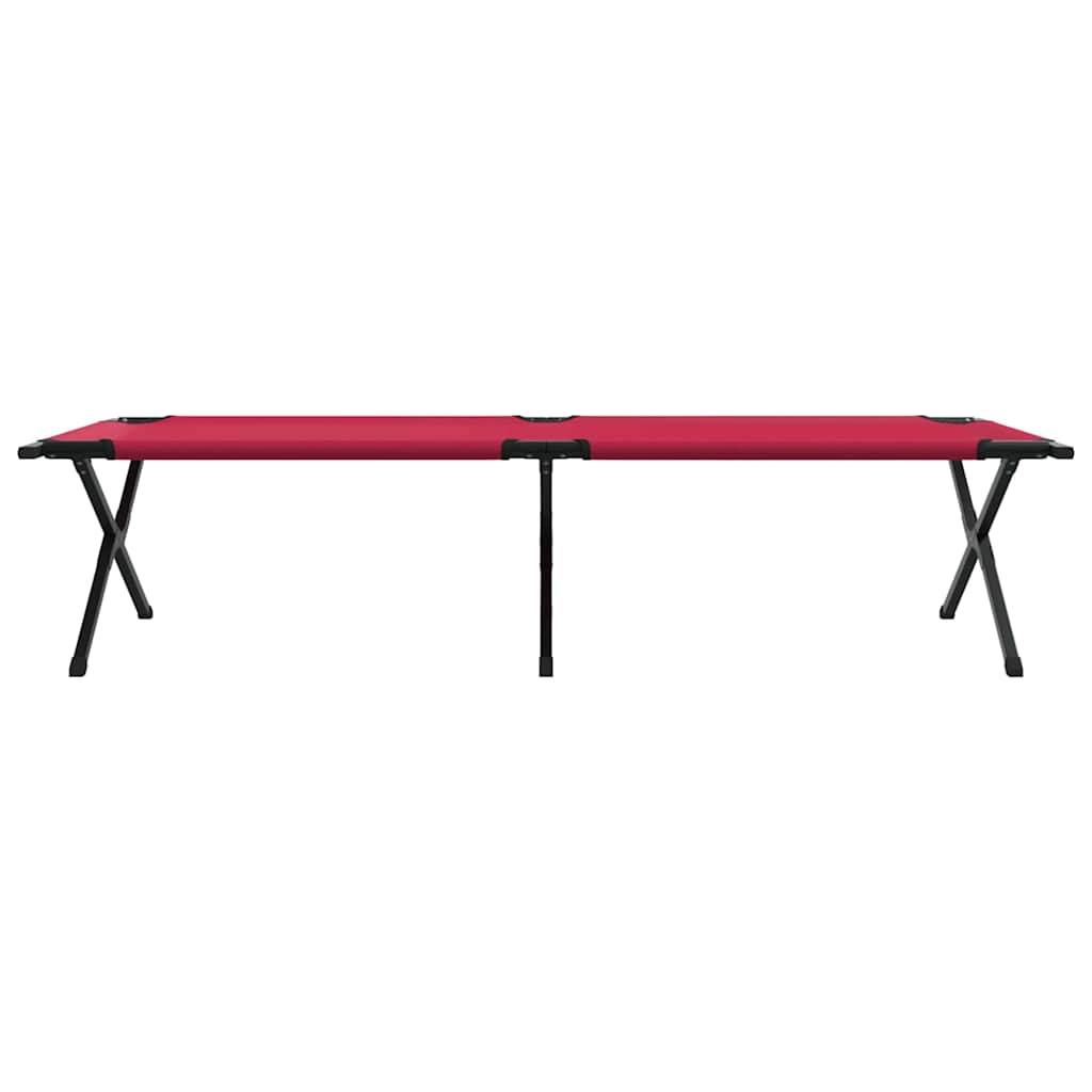 Sklopivi kamperski krevet 2 pcs Crvena 210 x 80 x 46 cm