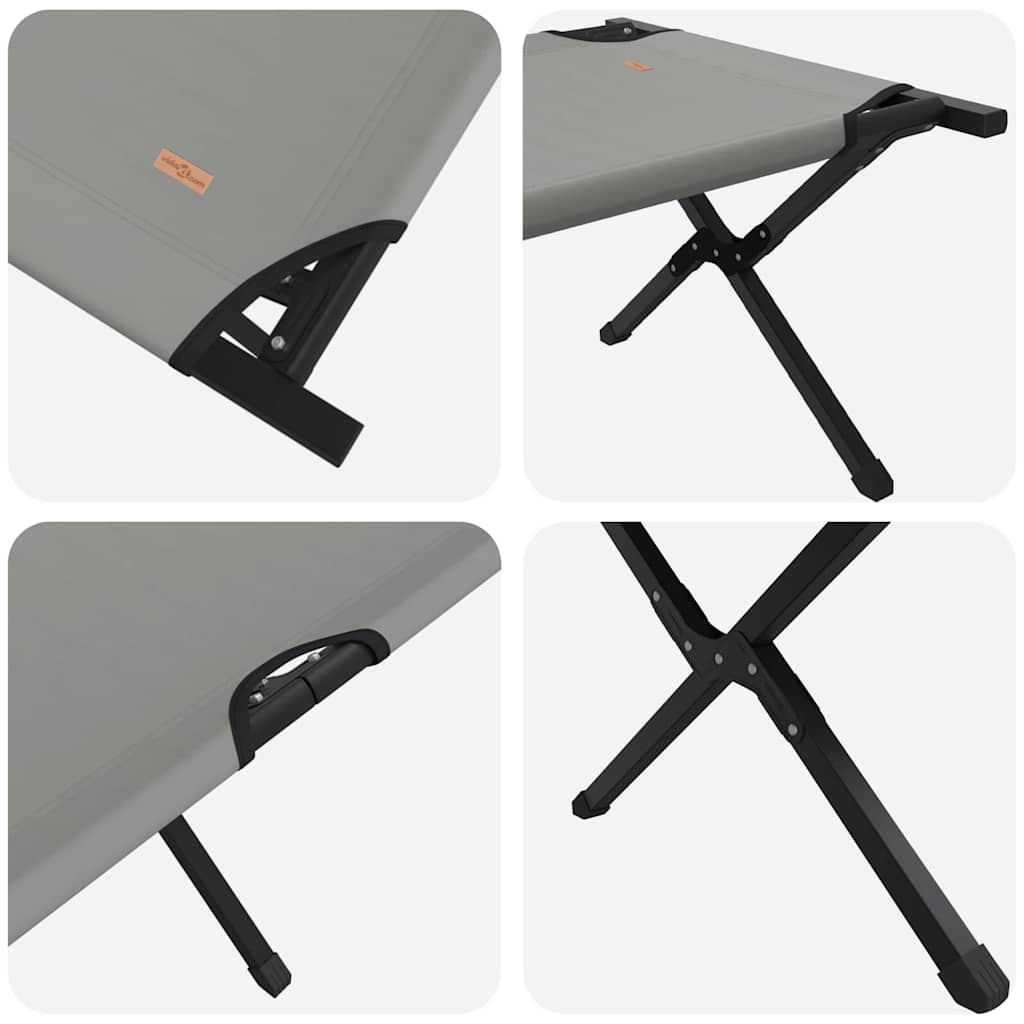 Sklopivi kamperski krevet 2 pcs Siva 210 x 80 x 46 cm